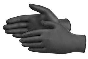 Black Nitrile Disposable Gloves, Powder-Free, Extra-Large, Box of 100