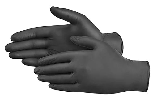 Black Nitrile Disposable Gloves, Powder-Free, Extra-Large, Box of 100